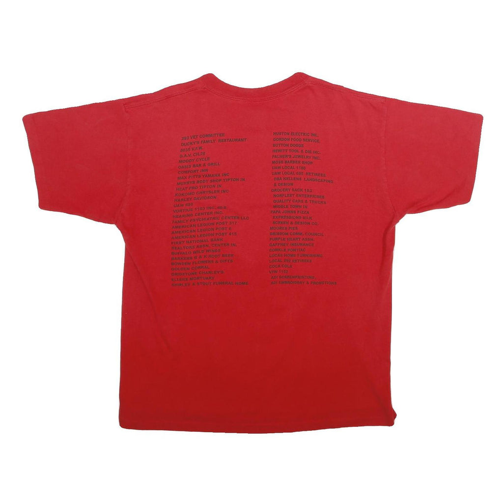 ALORE Mens Red Cotton Graphic T-Shirt L Short Sleeve Crew Neck Marine Corps