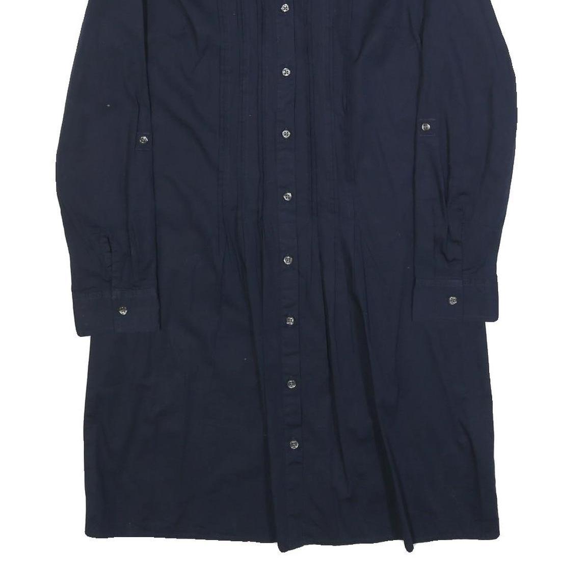 TOMMY HILFIGER Womens Navy Blue Shirt Dress Cotton Blend Long Sleeve S Button