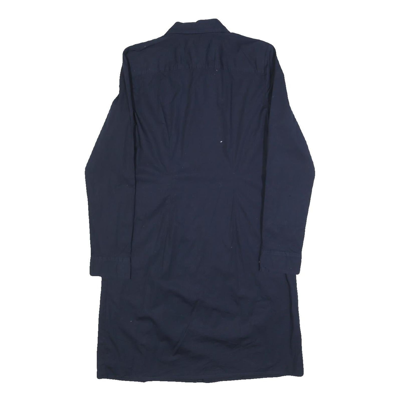 TOMMY HILFIGER Womens Navy Blue Shirt Dress Cotton Blend Long Sleeve S Button