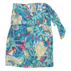 CAROL ANDERSON Womens Blue Floral Rayon Wrap Midi Skirt S Beach Vacation Casual