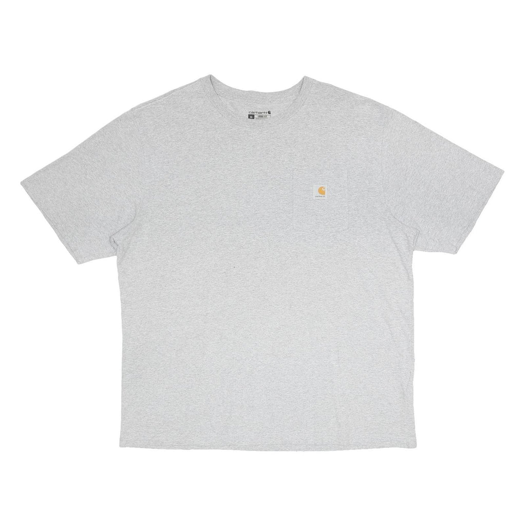 CARHARTT Mens Grey Pocket T-Shirt XL Cotton Blend Crew Neck Short Sleeve