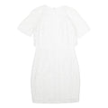 REISS Womens White Bodycon Dress Polyester Blend Short Sleeve Knee Length UK 8