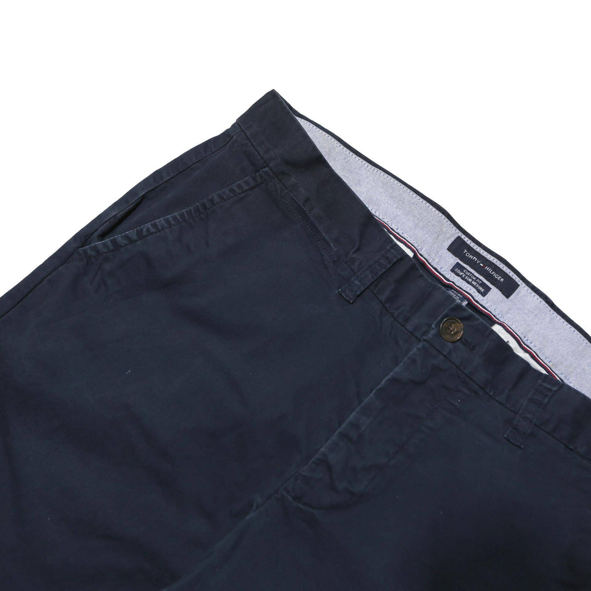 TOMMY HILFIGER Mens Shorts Navy Blue Casual Slim L W36 Cotton Blend Comfortable
