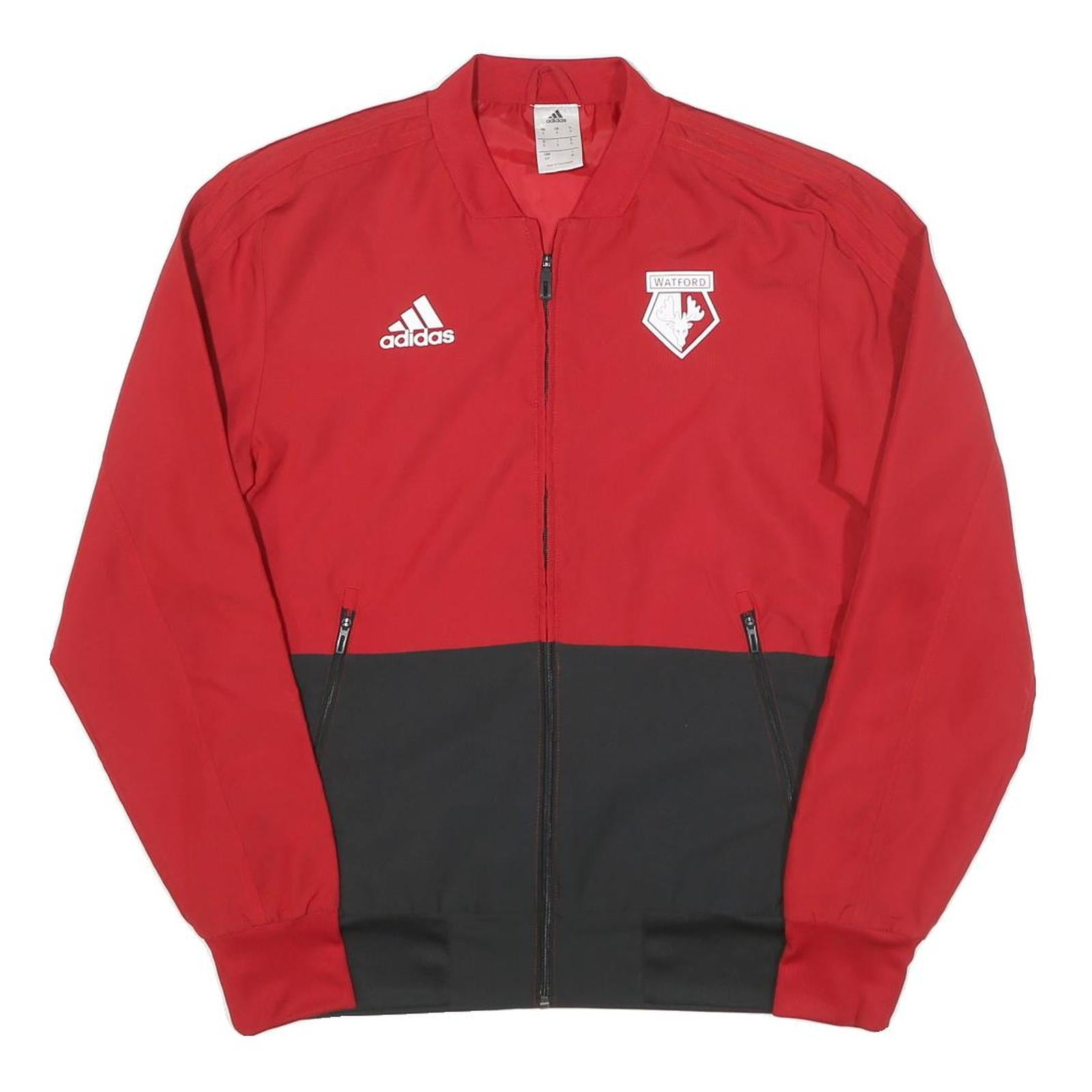 ADIDAS Mens Red & Black Zip Track Jacket S Polyester Blend Sport Wear