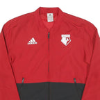 ADIDAS Mens Red & Black Zip Track Jacket S Polyester Blend Sport Wear