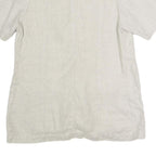 LUI LEI Womens Beige Cotton Blend Button Top Short Sleeve V-Neck XL Relaxed Fit
