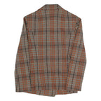 HANRO Womens Brown & Orange Checked Blazer Jacket S Polyester Blend Button