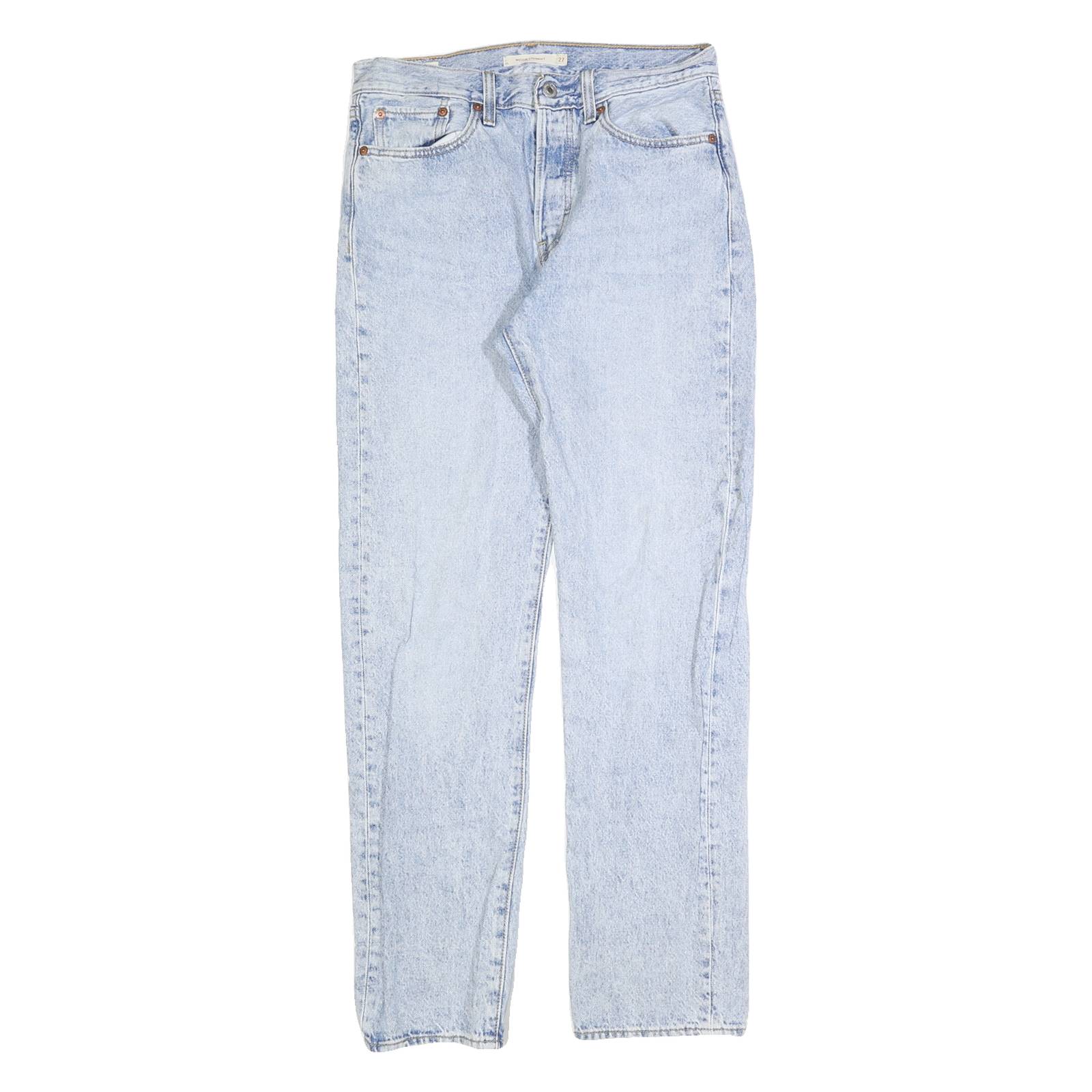 LEVI'S Womens Jeans Blue Regular Straight Denim Light W27 L30 Button Closure