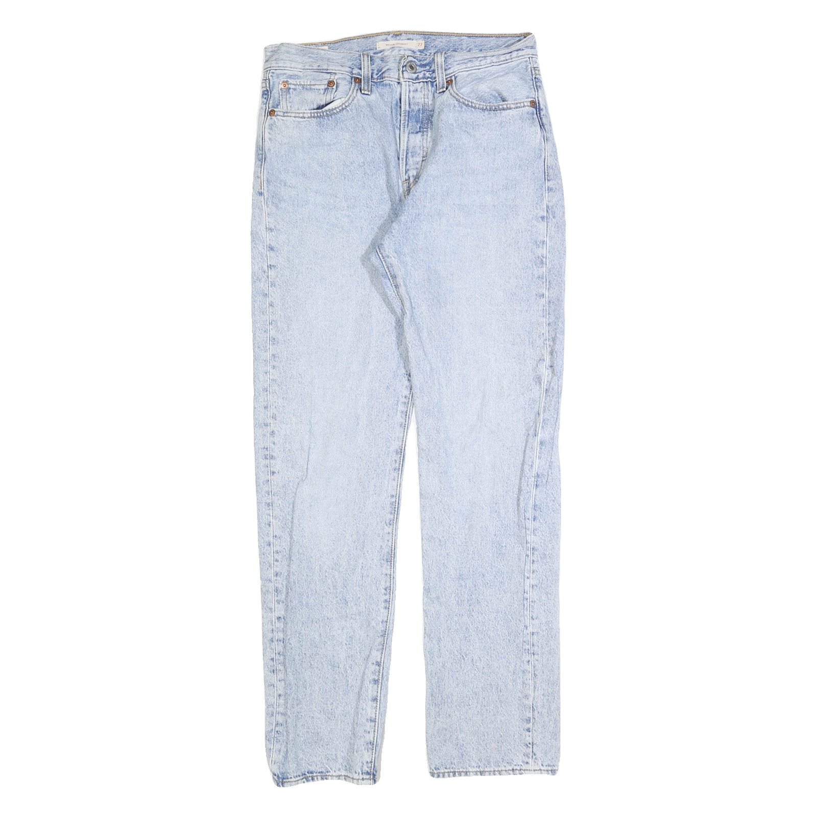 LEVI'S Womens Jeans Blue Regular Straight Denim Light W27 L30 Button Closure