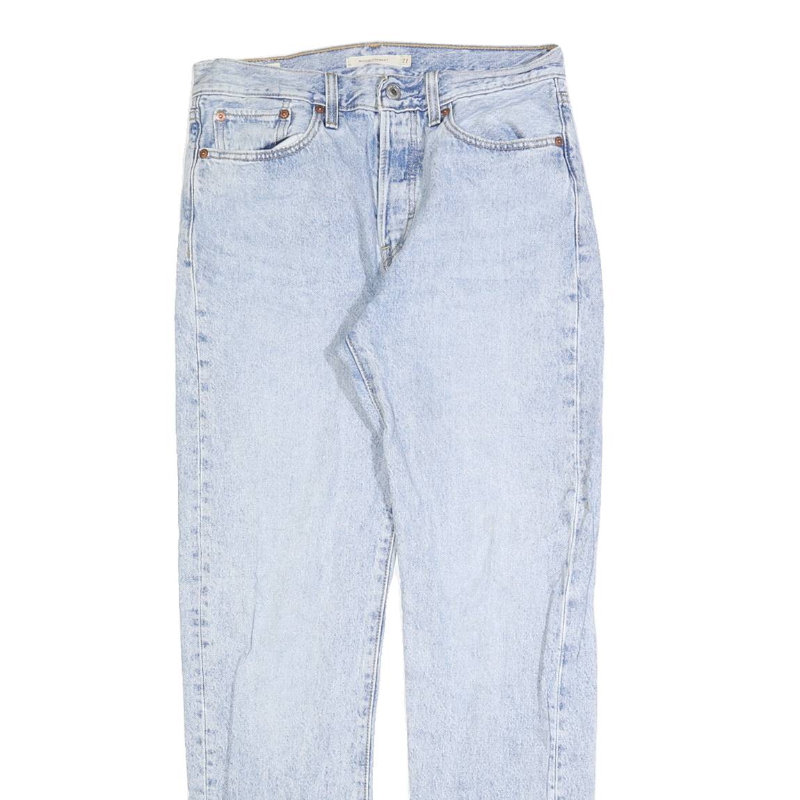 LEVI'S Womens Jeans Blue Regular Straight Denim Light W27 L30 Button Closure