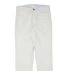 DOCKERS Mens Slim White Trousers W30 L30 Cotton Blend Zip Casual Smart