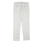 DOCKERS Mens Slim White Trousers W30 L30 Cotton Blend Zip Casual Smart
