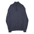 CALVIN KLEIN Mens Blue Plain Pullover Roll Neck Basic Knit M Cotton Blend Jumper