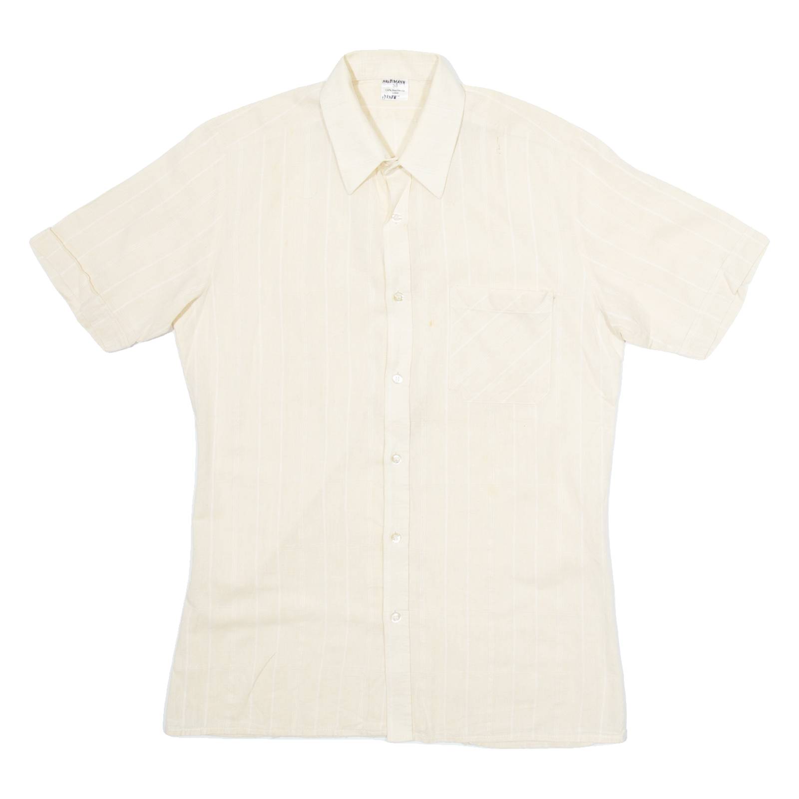 Mens Shirt Beige Striped S