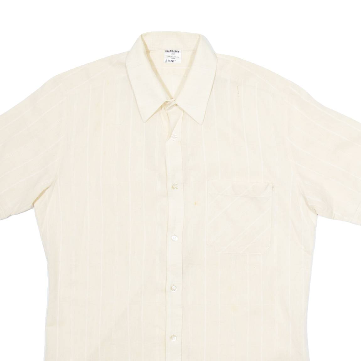 Mens Shirt Beige Striped S