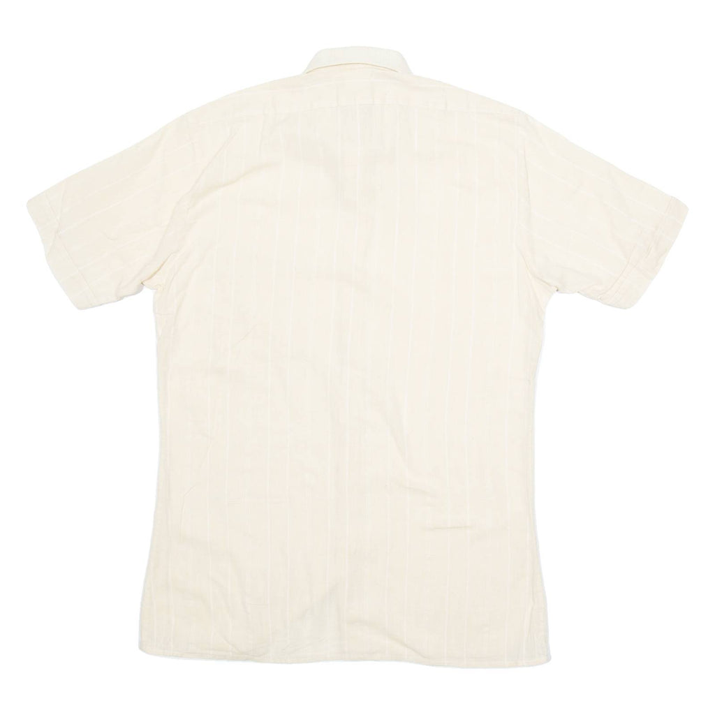 Mens Shirt Beige Striped S