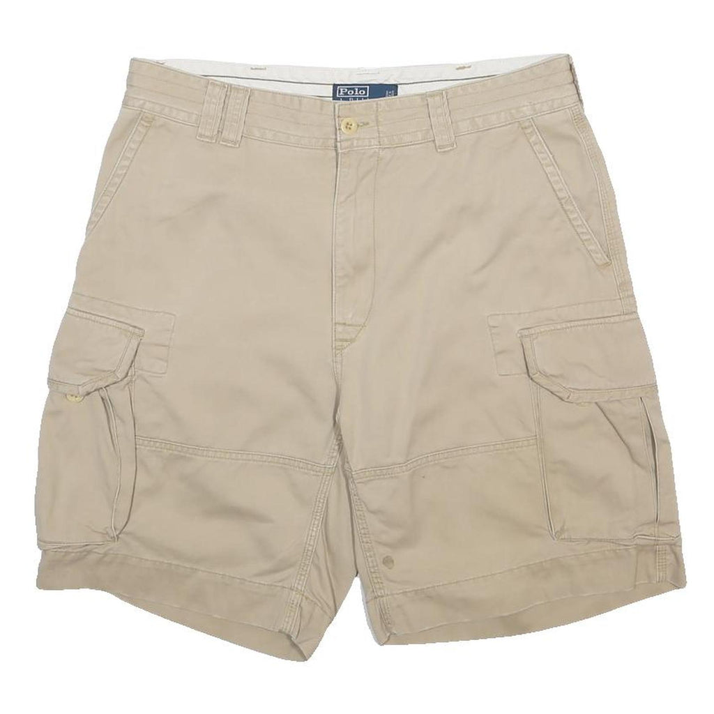 POLO RALPH LAUREN Mens Beige Cargo Shorts L W35 Casual Cotton Pocket Design