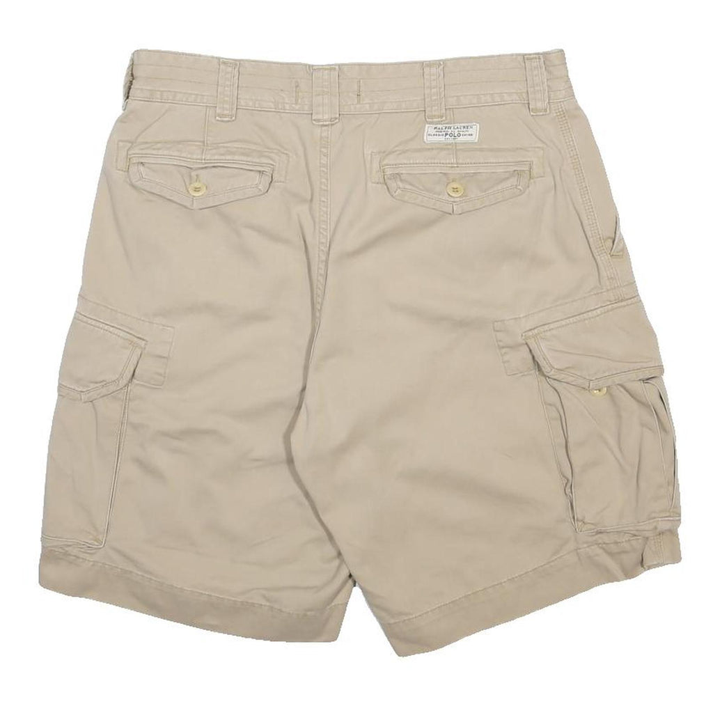 POLO RALPH LAUREN Mens Beige Cargo Shorts L W35 Casual Cotton Pocket Design