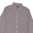 NAUTICA Mens Blue & Red Check Shirt L Long Sleeve Button Down Casual Cotton