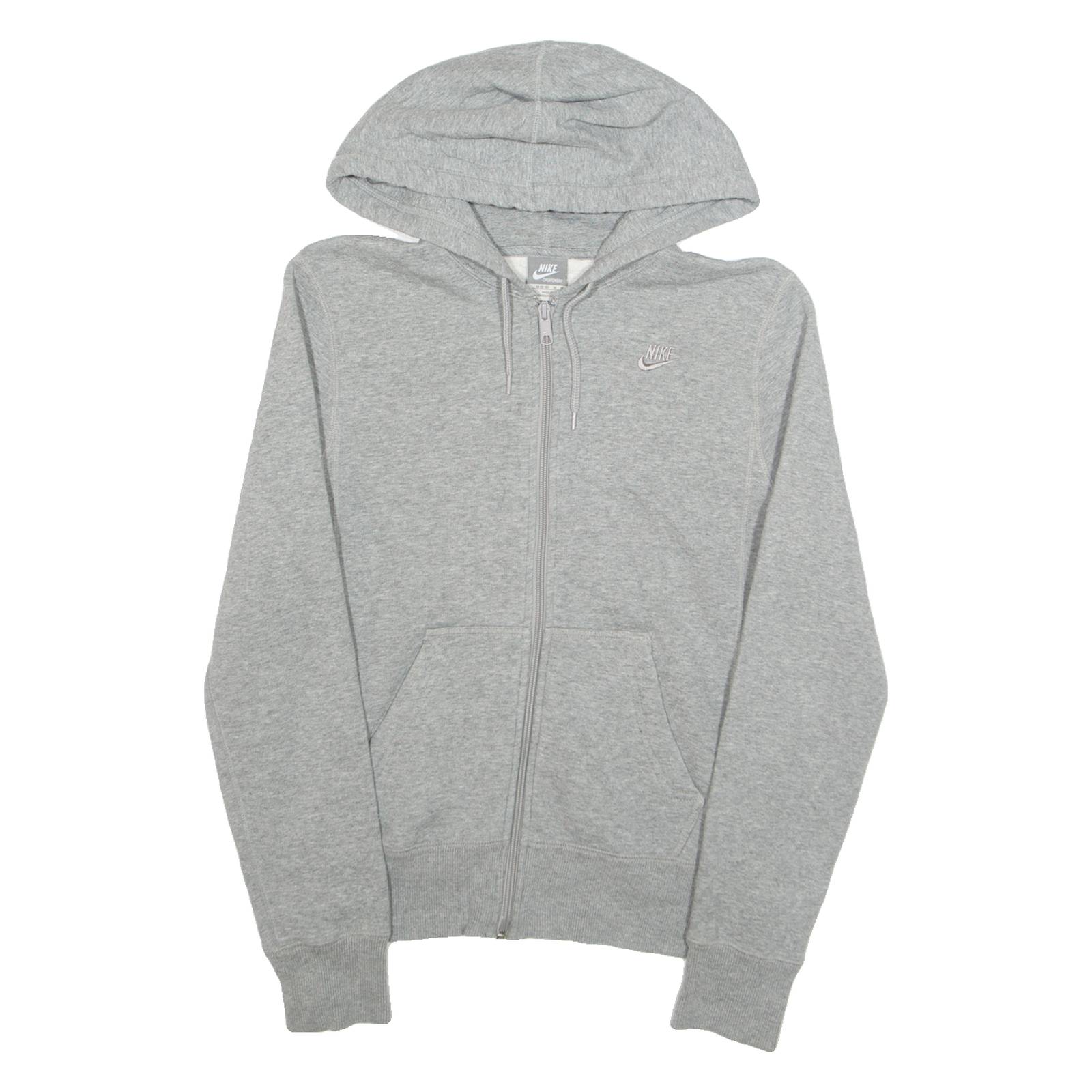 NIKE Womens Grey Hoodie Full Zip UK 10