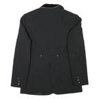 SAN GIORGIO Womens Black Button Jacket L Polyester Blend Plain Elegant