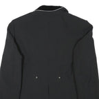 SAN GIORGIO Womens Black Button Jacket L Polyester Blend Plain Elegant
