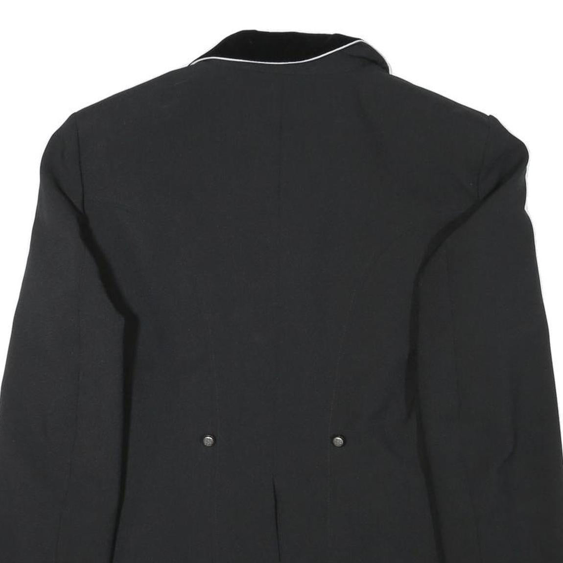 SAN GIORGIO Womens Black Button Jacket L Polyester Blend Plain Elegant