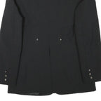 SAN GIORGIO Womens Black Button Jacket L Polyester Blend Plain Elegant