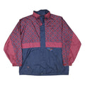 JEANTEX Mens Blue & Maroon Classic Zip Jacket XL Polyester Blend Printed Pattern