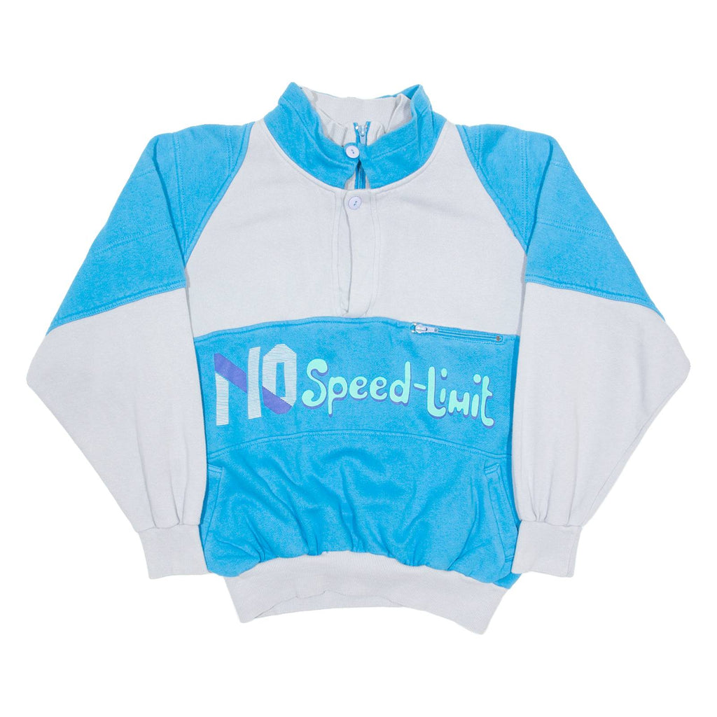 NEW FACES NO Speed-Limit Mens Sweatshirt Blue 1/4 Zip S