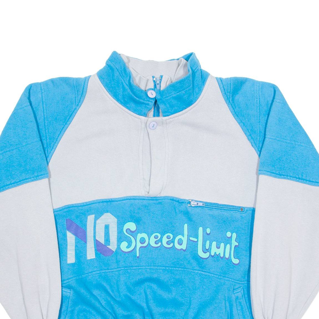 NEW FACES NO Speed-Limit Mens Sweatshirt Blue 1/4 Zip S