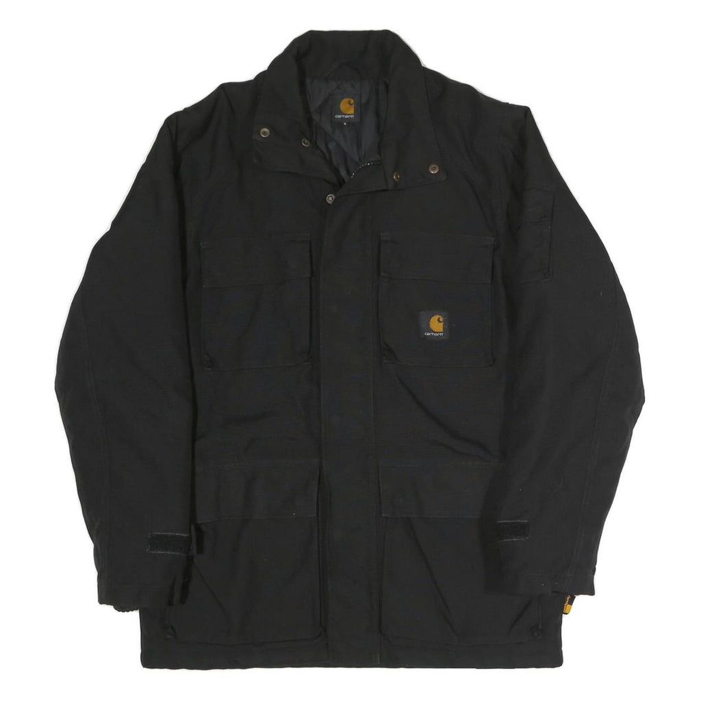 CARHARTT Mens Black Workwear Jacket S Polyester Blend Plain Zip Front Pockets