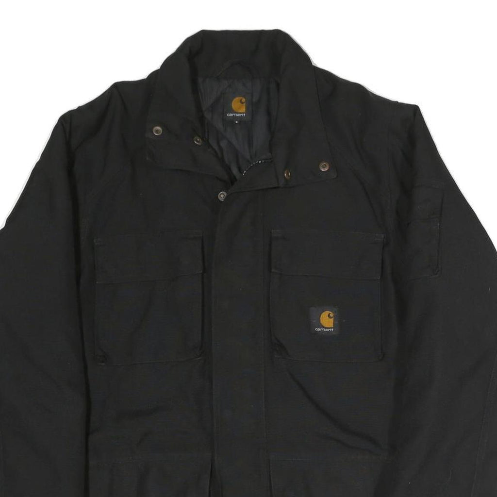 CARHARTT Mens Black Workwear Jacket S Polyester Blend Plain Zip Front Pockets