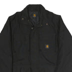 CARHARTT Mens Black Workwear Jacket S Polyester Blend Plain Zip Front Pockets