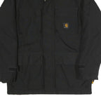 CARHARTT Mens Black Workwear Jacket S Polyester Blend Plain Zip Front Pockets