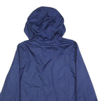 STARTER Mens Blue Hooded Zip Jacket L Polyester Plain Lightweight Sportswear