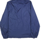 STARTER Mens Blue Hooded Zip Jacket L Polyester Plain Lightweight Sportswear