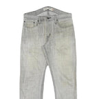 LEVI'S Mens Slim Grey Denim Slim Straight Jeans W32 L28 Casual Zip Closure