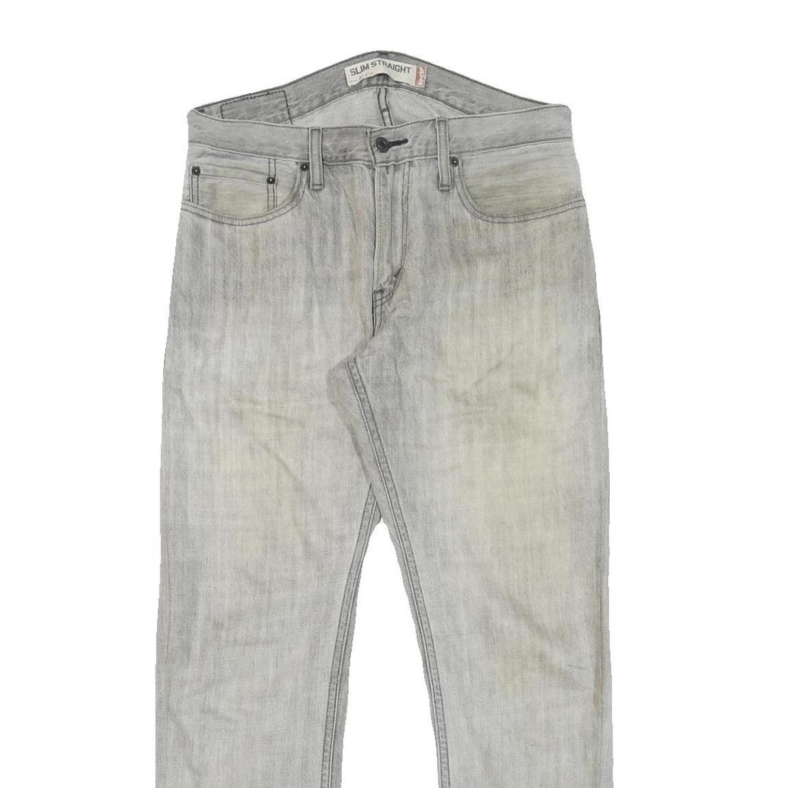 LEVI'S Mens Slim Grey Denim Slim Straight Jeans W32 L28 Casual Zip Closure