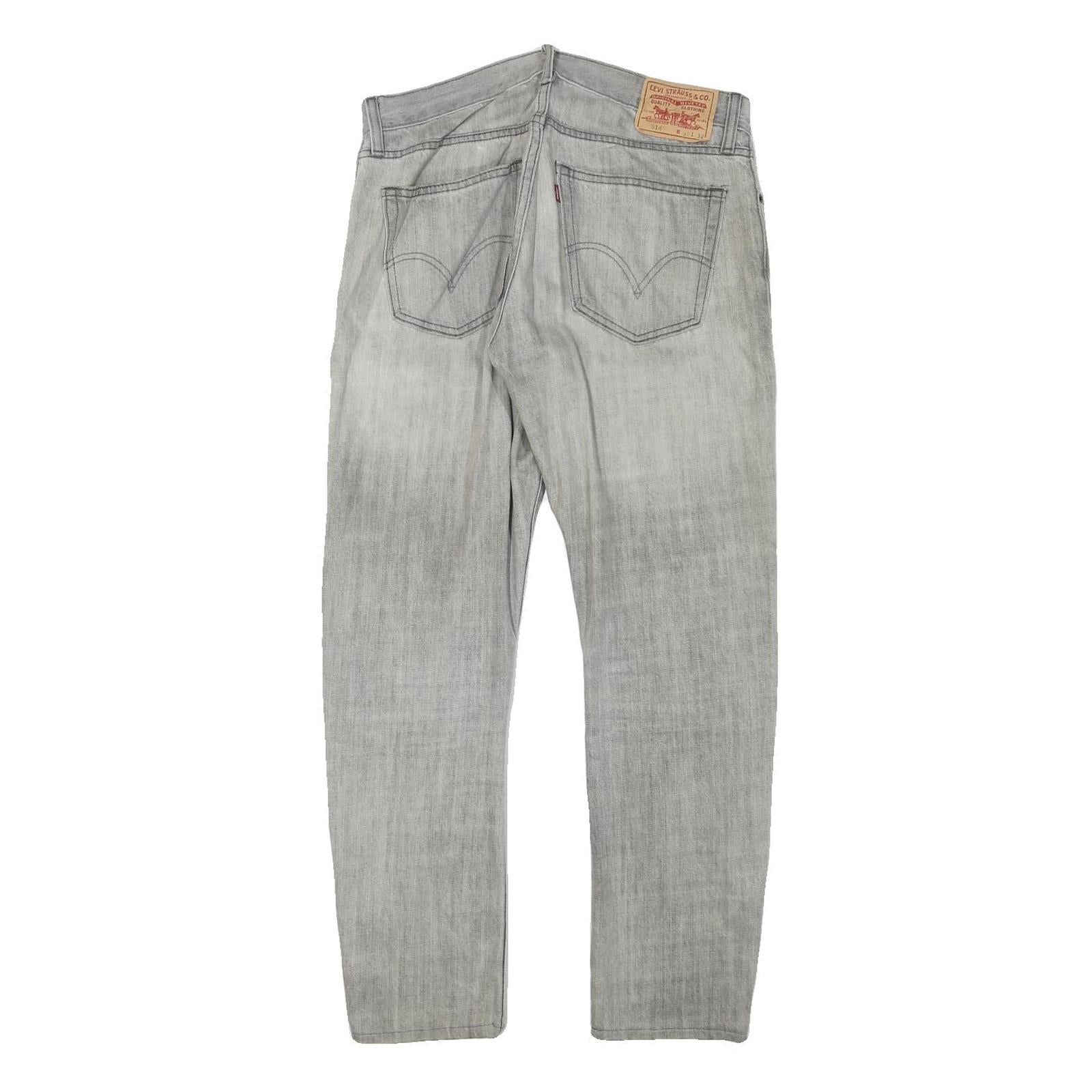 LEVI'S Mens Slim Grey Denim Slim Straight Jeans W32 L28 Casual Zip Closure