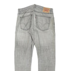 LEVI'S Mens Slim Grey Denim Slim Straight Jeans W32 L28 Casual Zip Closure