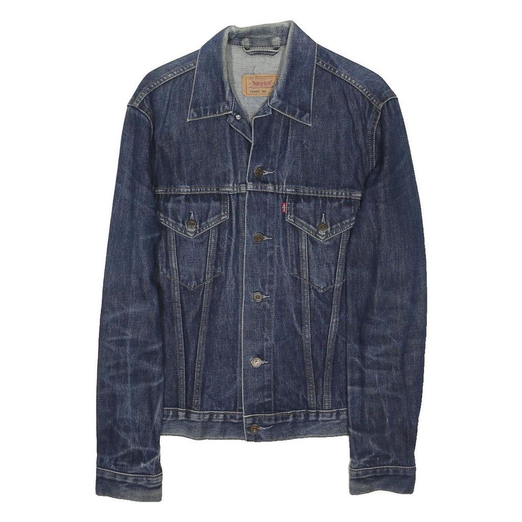 LEVI'S Womens Blue Denim Jacket L Cotton Blend Classic Button Closure
