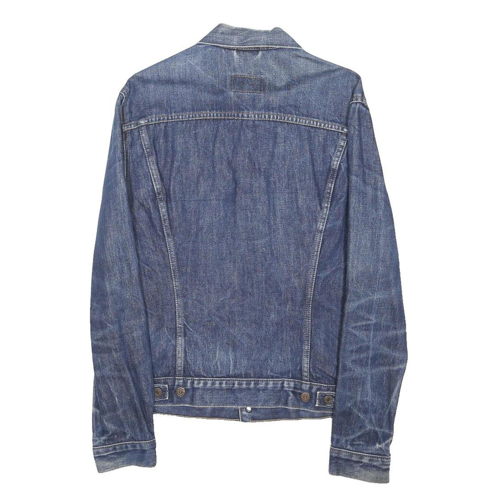 LEVI'S Womens Blue Denim Jacket L Cotton Blend Classic Button Closure