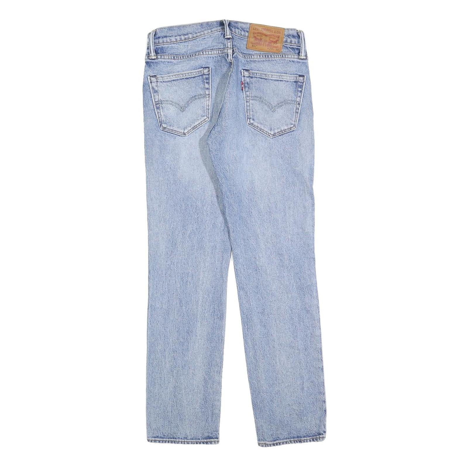 LEVI'S 511 Slim Mens Jeans Blue Slim Skinny Denim Medium W29 L30 Classic Zip