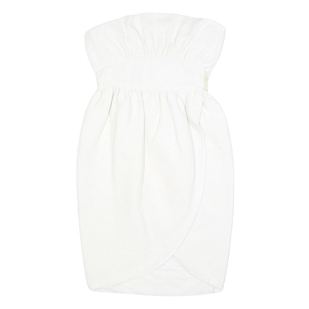 LAVINE BOUTIQUE Womens White Strapless Cotton Blend Mini Dress S Elegant Evening