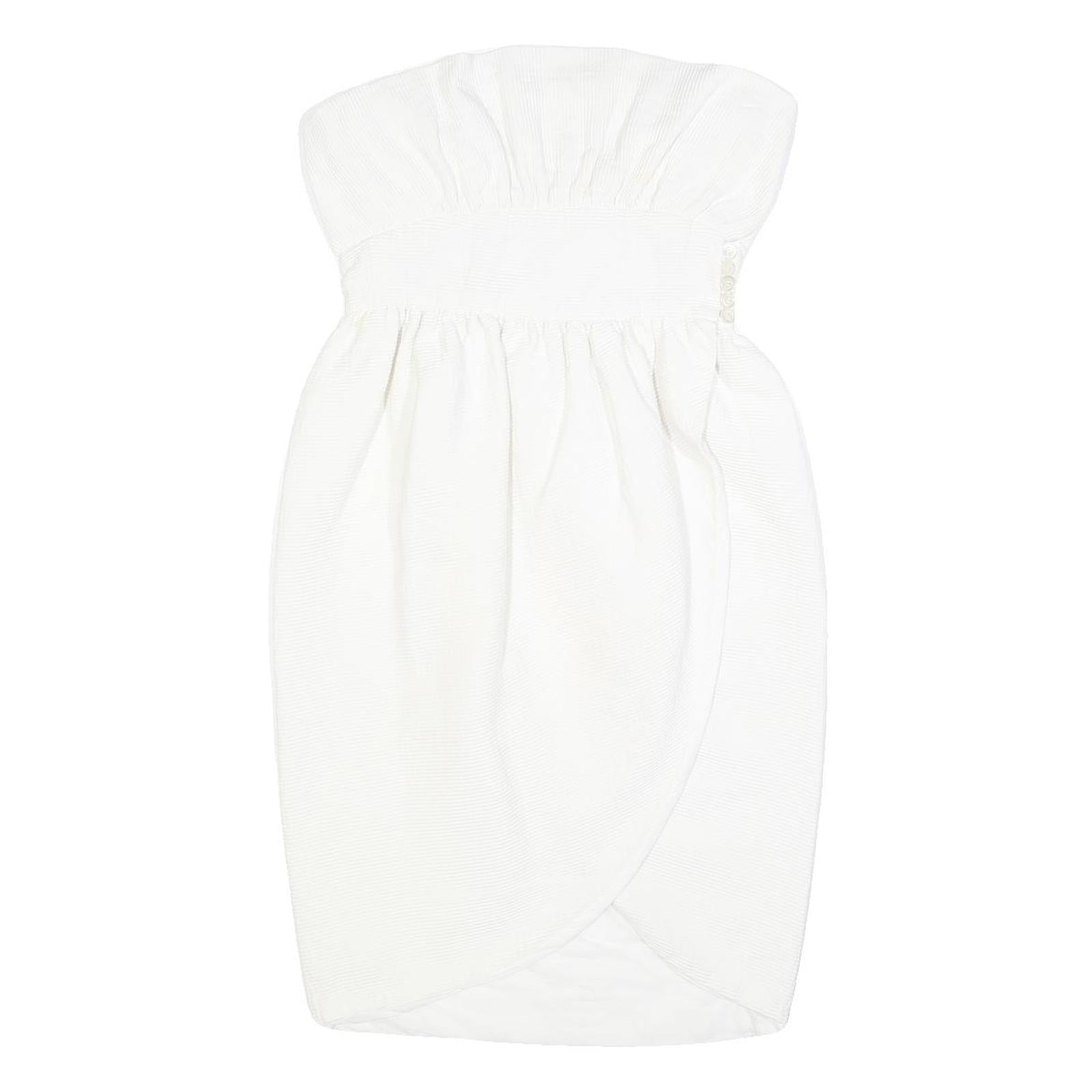 LAVINE BOUTIQUE Womens White Strapless Cotton Blend Mini Dress S Elegant Evening