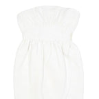 LAVINE BOUTIQUE Womens White Strapless Cotton Blend Mini Dress S Elegant Evening