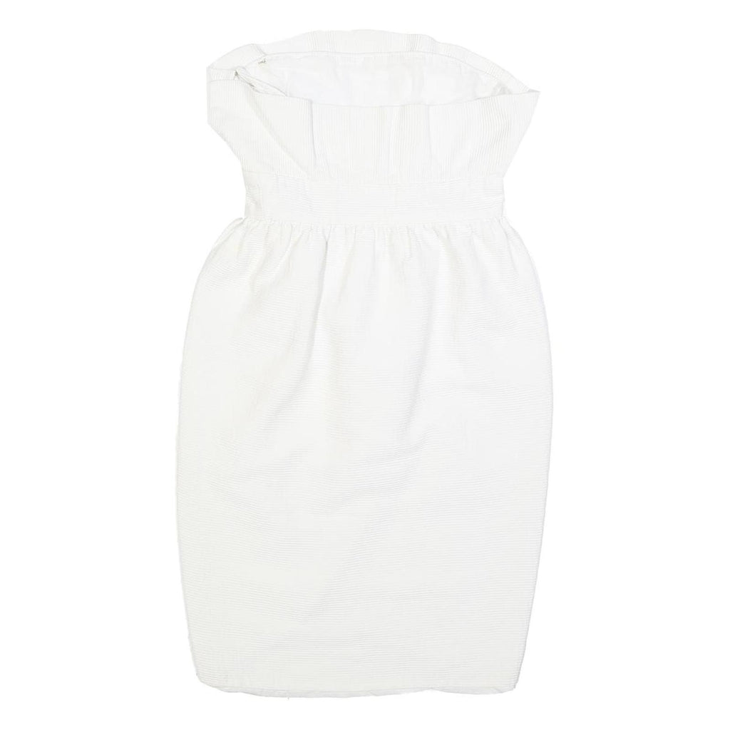 LAVINE BOUTIQUE Womens White Strapless Cotton Blend Mini Dress S Elegant Evening