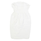 LAVINE BOUTIQUE Womens White Strapless Cotton Blend Mini Dress S Elegant Evening