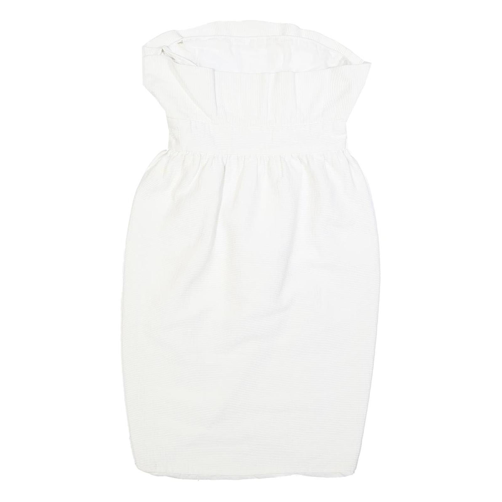 LAVINE BOUTIQUE Womens White Strapless Cotton Blend Mini Dress S Elegant Evening